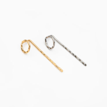 10pcs Gold/ Silver Hammered Hoop Ear Hooks, Gold/ Rhodium plated Brass, Minimalist Round Earrings (GB-4431)