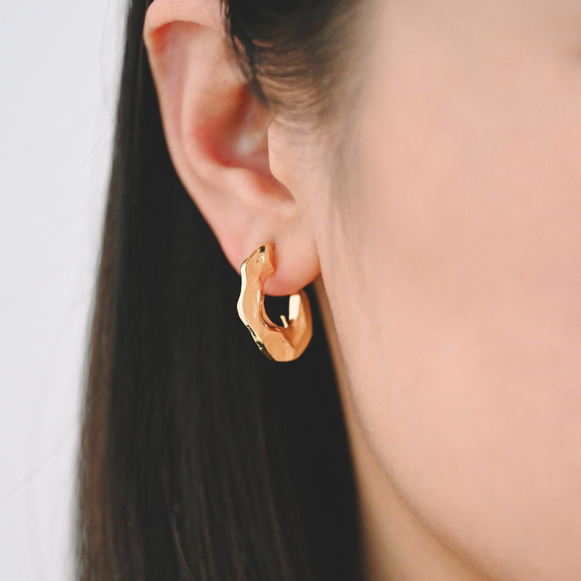 10pcs Gold Hammered Earring Posts 30mm, Geometric Round Stud Earring, Hammered Ear Findings (GB-2062)