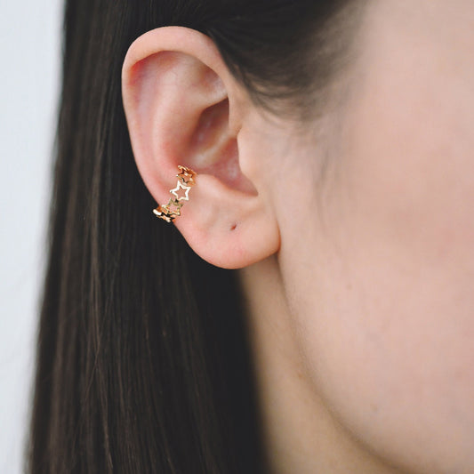10pcs Gold Star Ear Cuff, Cartilage, Dainty Earcuff Earring (GB-2826-H)