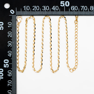 Gold/ Silver Tone Double Bar Linked Chains, Finished Bracelet/ Anklet/ Necklace with Extender Chain, Ready to Wear (#LK-178)