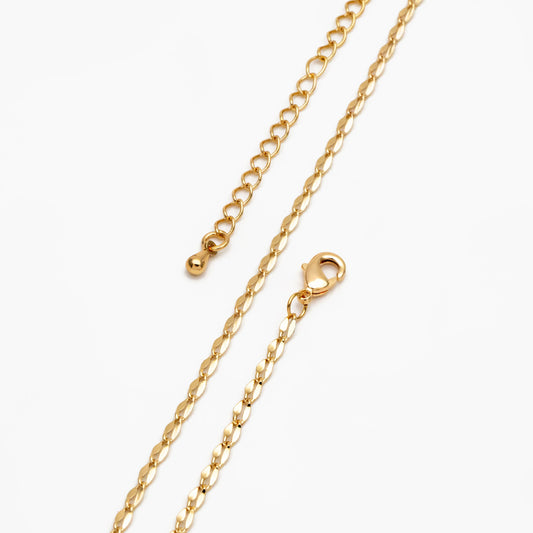 Gold/ Silver Tone Double Bar Linked Chains, Finished Bracelet/ Anklet/ Necklace with Extender Chain, Ready to Wear (#LK-178)