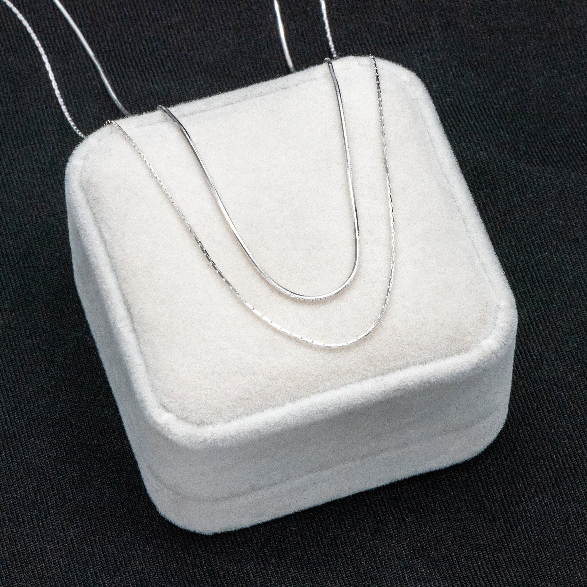 Sterling Silver Double Layer Necklace, Dainty Snake Chain Necklace, Gold/ Silver, Ready to Wear (CY-040)