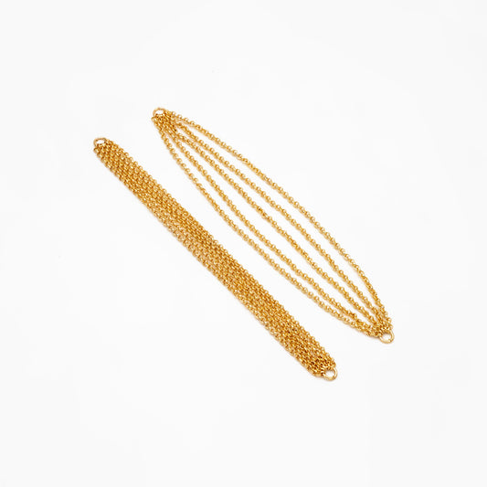 4pcs Dangle Gold Chain Connector, Gold plated Brass, Necklace Bracelet Components (GB-4378)