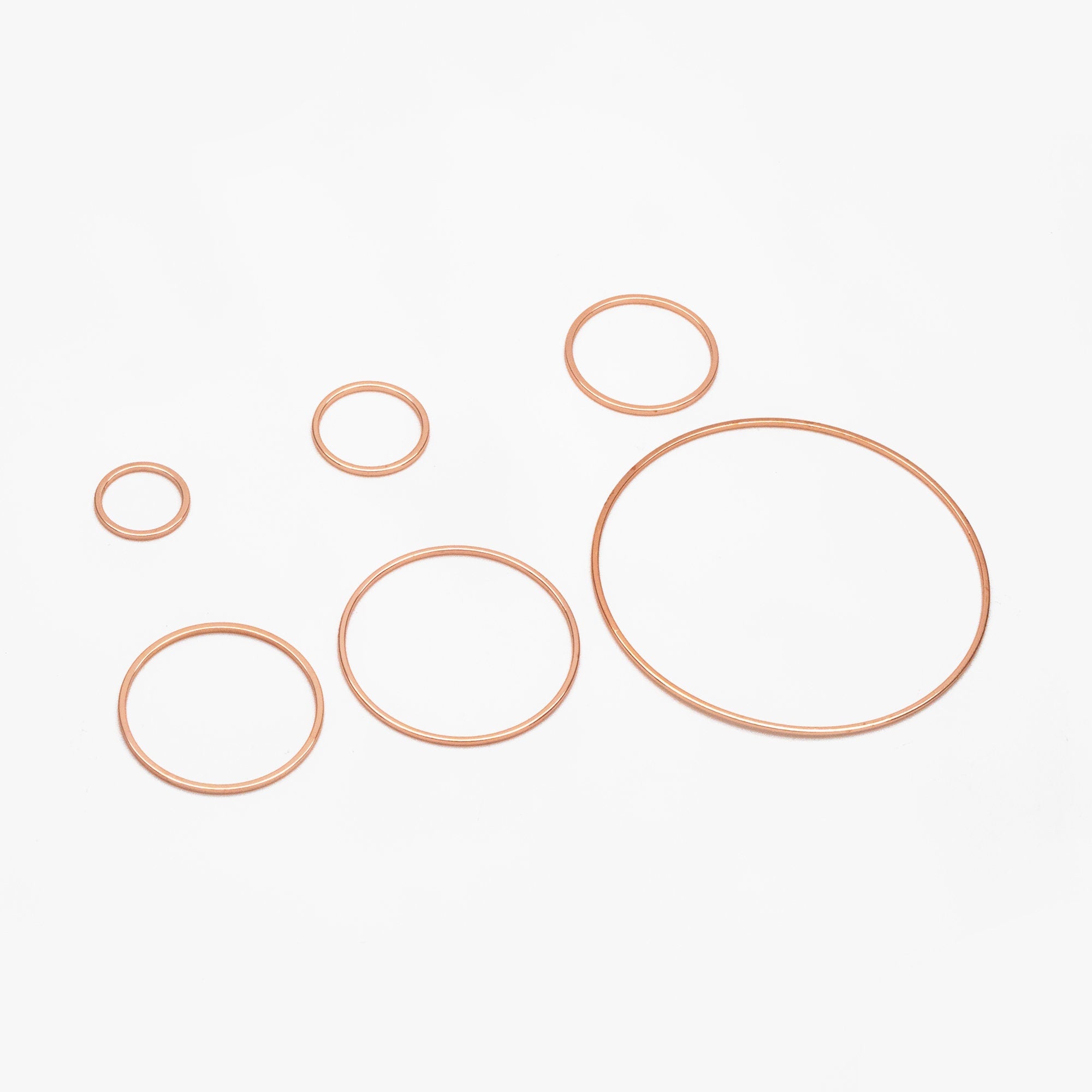 10pcs Gold/ Silver/ Rose Gold Circle Link Charms 10/ 12/ 18/ 20/ 25/ 30/ 35/50mm, Ring Loops, Geometric Hoop Circle Pendants (GB-232)