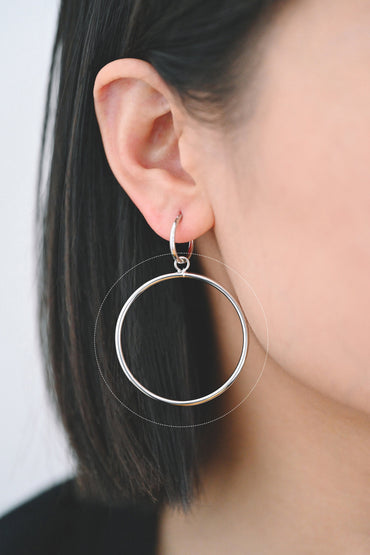 10pcs Gold/ Silver Tone Circle Pendants: 18K Gold/Rhodium Plated Hoop Charms, 40mm (GB-2769)