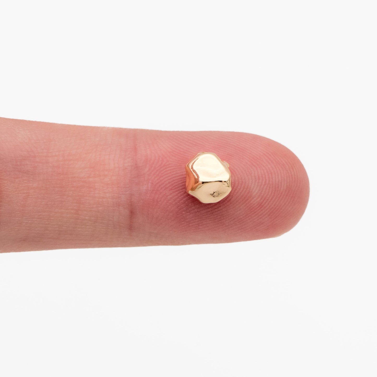 10pcs Irregular Stone Spacer Beads, Gold plated Brass, Jewelry Making, Diy Material, Jewelry Supplies (GB-2956-D)