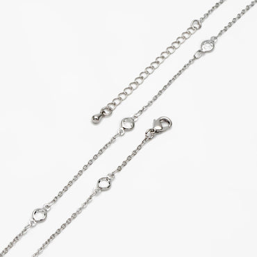 Adjustable Bracelet/ Anklet/ Necklace with Extender, 18K Gold/ Rhodium plated Brass, Crystal Coin Bead Chain, Ready to Wear (#LK-147-4.5)