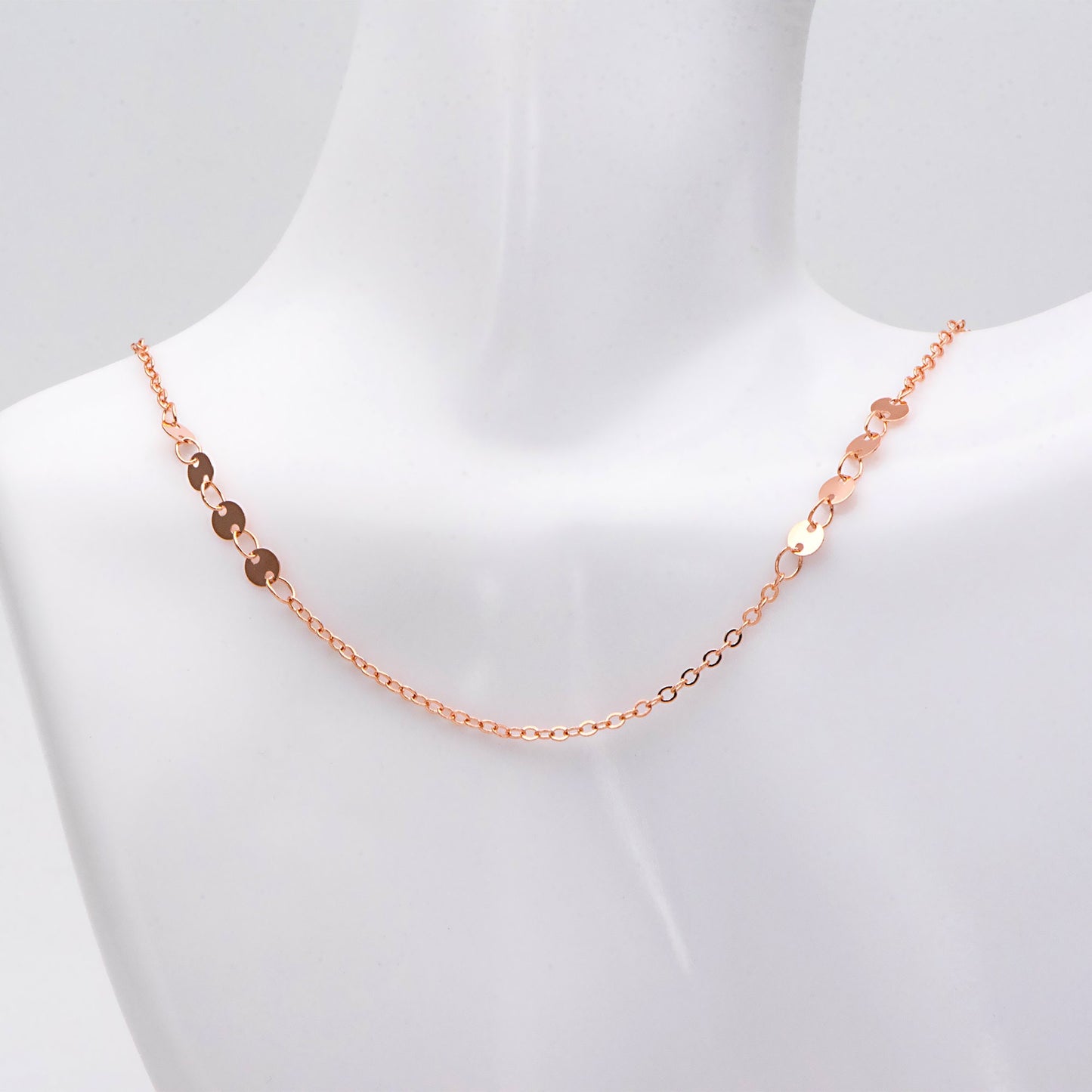 Gold/ Silver/ Rose Gold Cable Chain with Round Disc 4mm, Disk Beaded Chain, Geometric Jewelry Chain (#LK-190)/ 1 Meter=3.3 ft