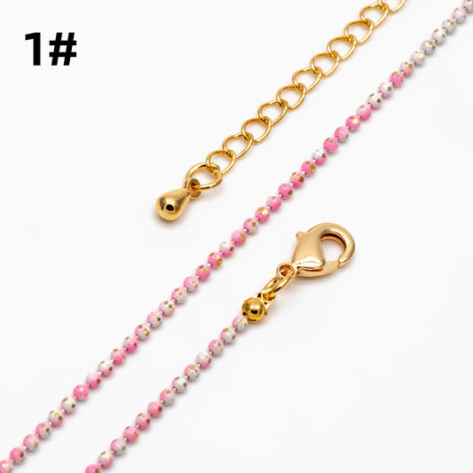 Gold Faceted Ball Beaded Chain, Finished Bracelet/ Anklet/ Necklace with Extender Chain, Ready to Wear (#LK-256)
