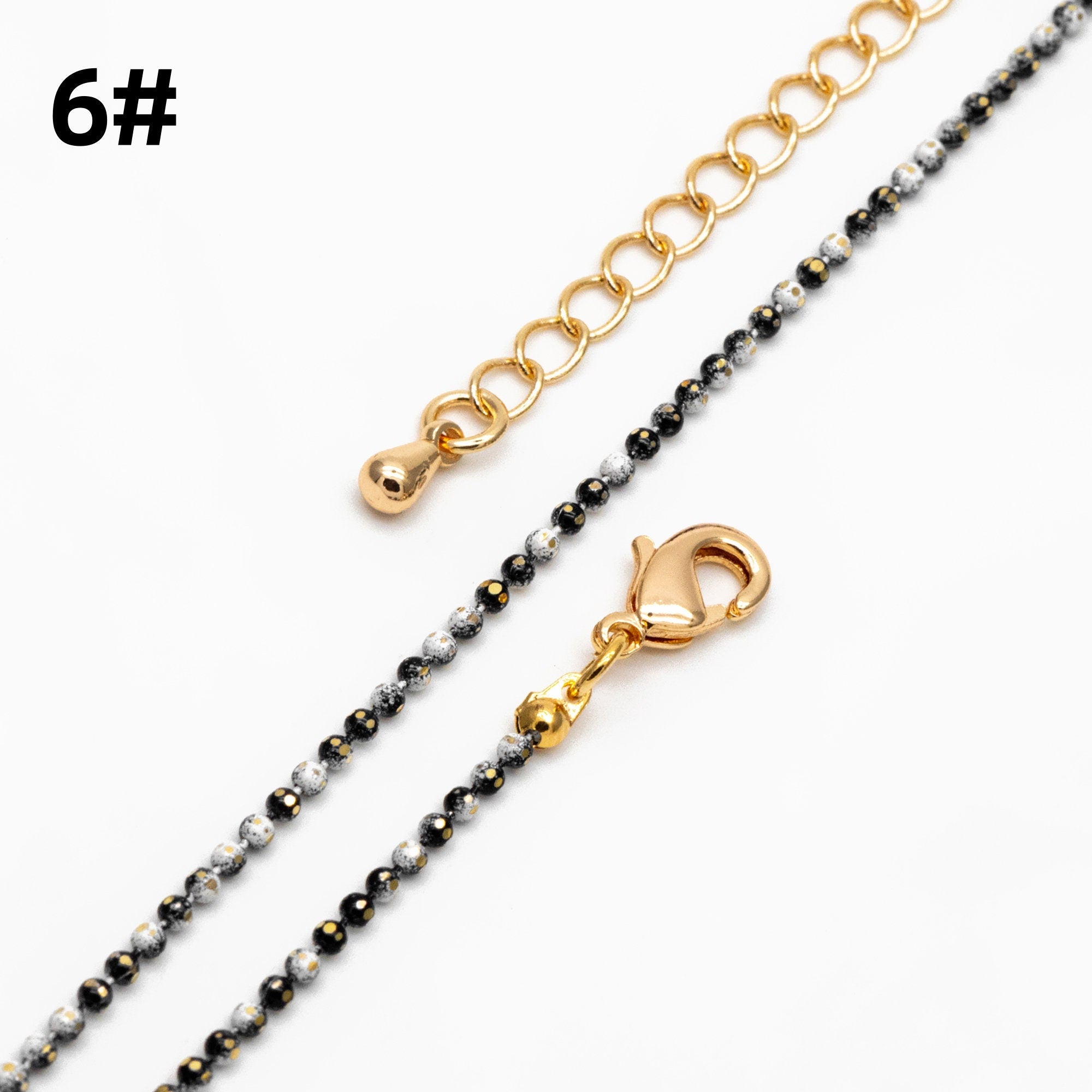 Gold Faceted Ball Beaded Chain, Finished Bracelet/ Anklet/ Necklace with Extender Chain, Ready to Wear (#LK-256)