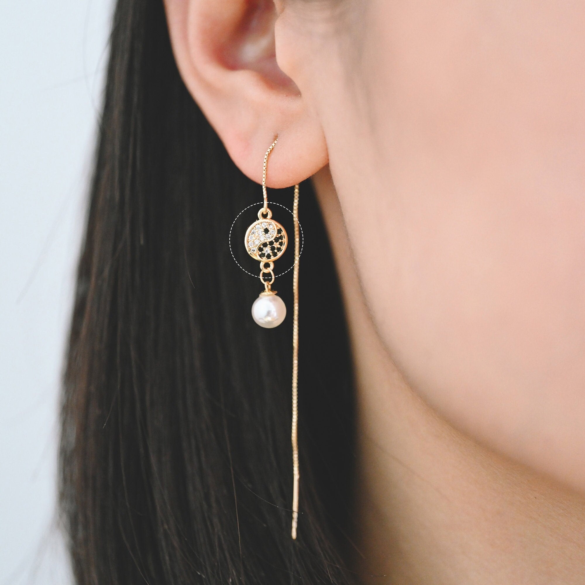 4pcs CZ Pave Gold Yin Yang Connector, Taoism Connector, Eight Diagrams Charm, Tai Chi Charm, Nepalese Charm, Yoga Jewelry (GB-2044)