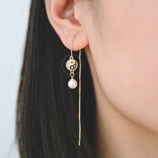 4pcs CZ Pave Gold Yin Yang Connector, Taoism Connector, Eight Diagrams Charm, Tai Chi Charm, Nepalese Charm, Yoga Jewelry (GB-2044)