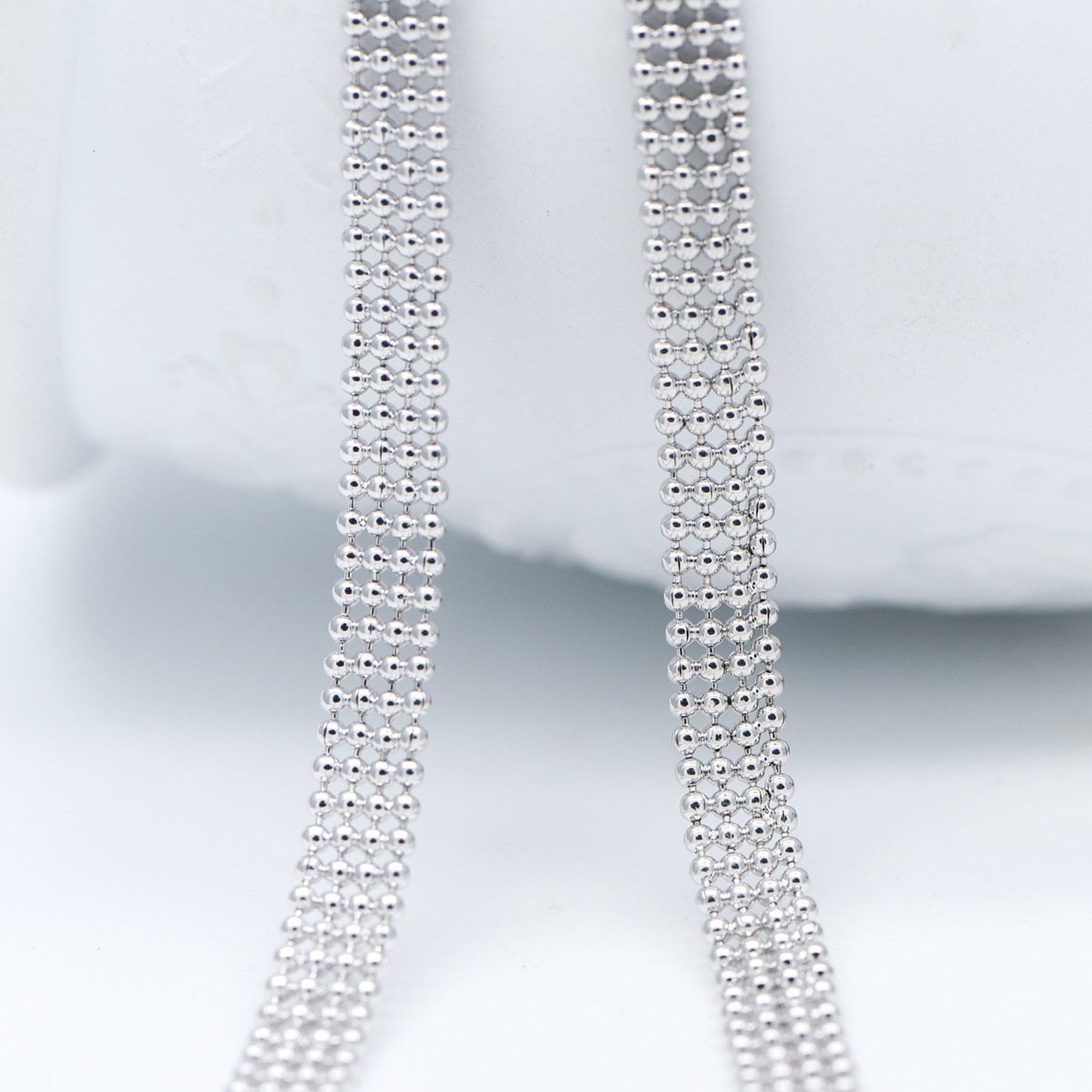 Gold/ Silver tone Multi Strand Ball Chains, Gold/ Rhodium plated Brass Beaded Chain Wholesale (#LK-233)/ 1 Meter=3.3 ft