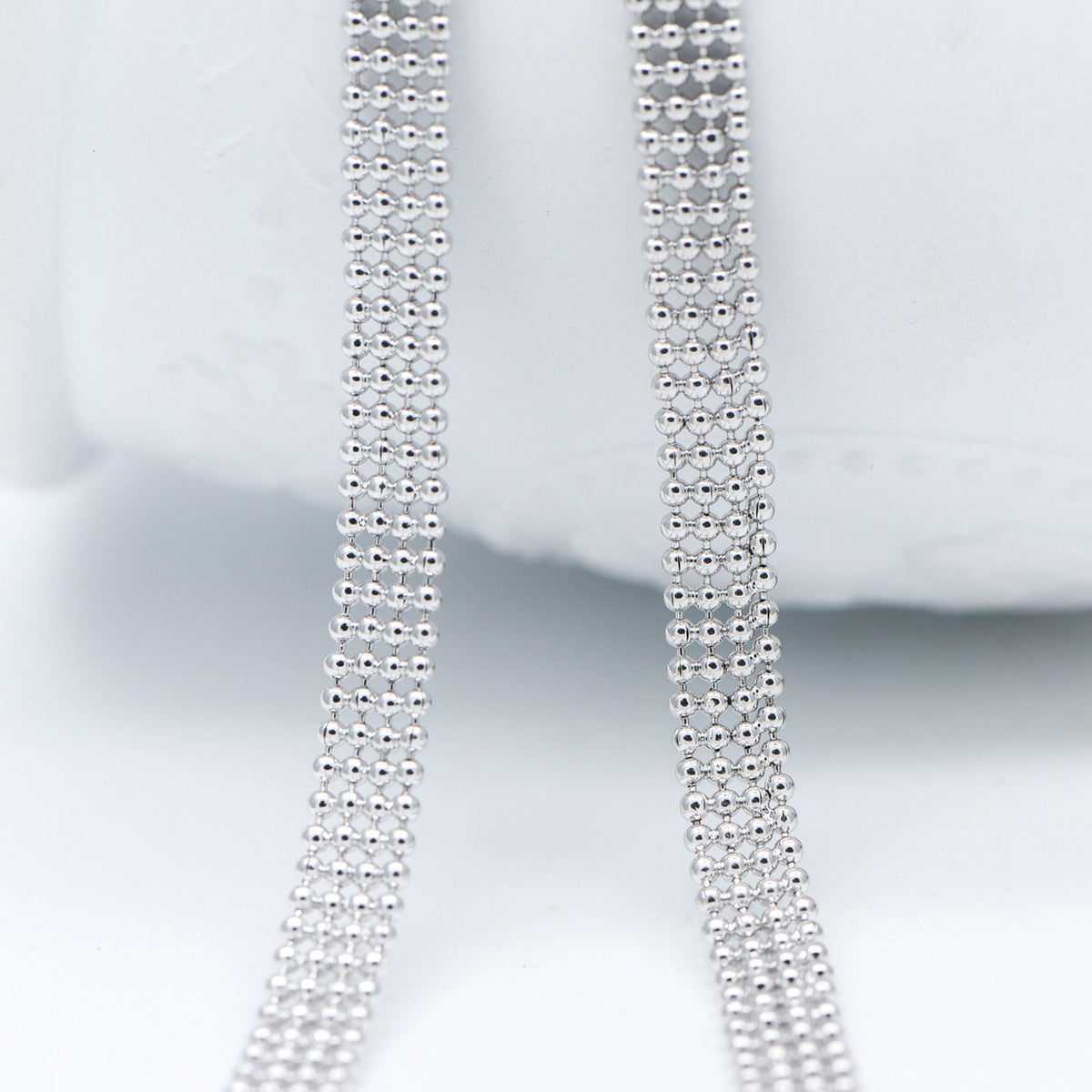 Gold/ Silver tone Multi Strand Ball Chains, Gold/ Rhodium plated Brass Beaded Chain Wholesale (#LK-233)/ 1 Meter=3.3 ft