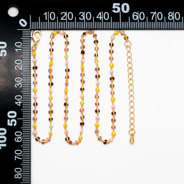 Mix Color Enamel Bead Chains 1.8mm, Finished Bracelet/ Anklet/ Necklace with Extender Chain, Gold plated Brass, Ready to Wear (#LK-615)