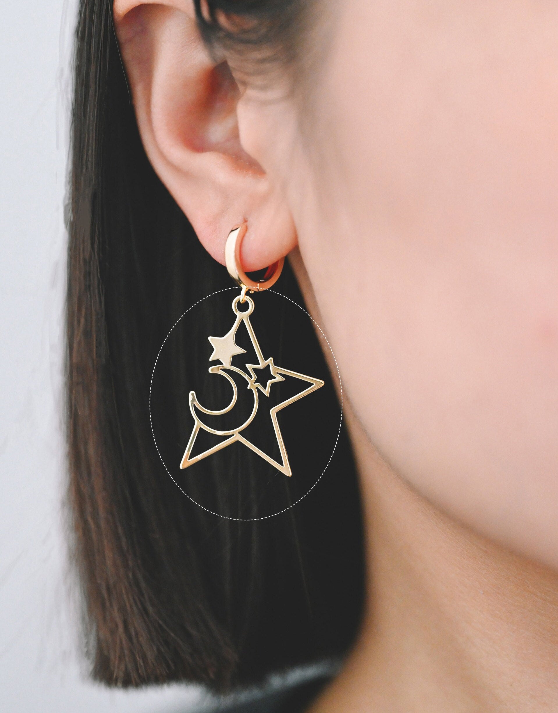 10pcs Gold Star Charm, Earring Findings, Jewelry Making, Diy Material, Jewelry Supplies (GB-2291)