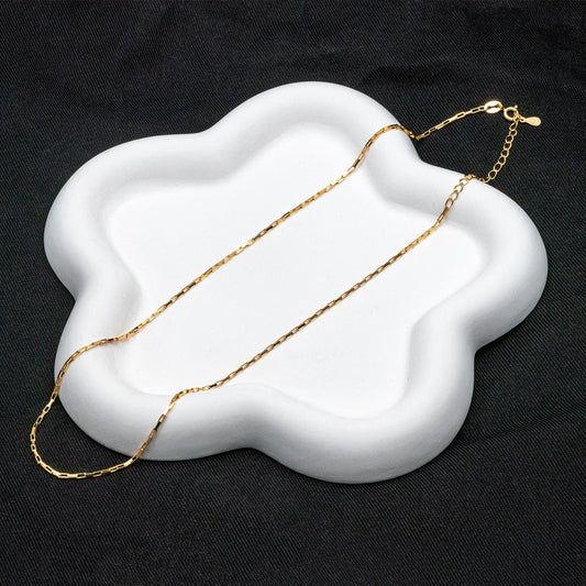 Adjustable Sterling Silver Necklace, 1.2mm Dainty Box Chain, Minimalist Necklace, 16-18 Inch Ready to Wear (CY-045)