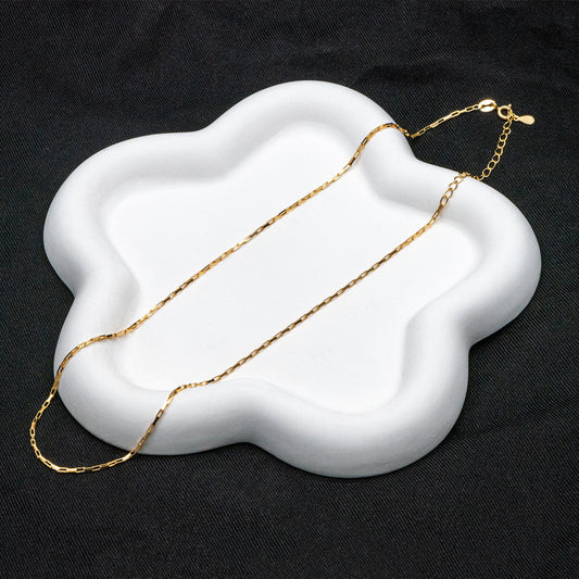 Adjustable Sterling Silver Necklace, 1.2mm Dainty Box Chain, Minimalist Necklace, 16-18 Inch Ready to Wear (CY-045)