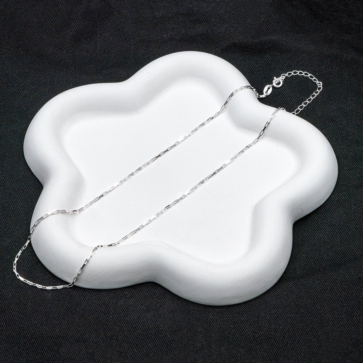 Adjustable Sterling Silver Necklace, 1.2mm Dainty Box Chain, Minimalist Necklace, 16-18 Inch Ready to Wear (CY-045)