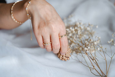 4pcs CZ Pave Flower Ring, Modern Style Ring, Fashion Rings, Dainty Rings, Adjustable Ring (#JZ-001-B1)
