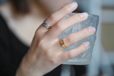 4pcs Gold/ Silver Double Band Triangle Ring, Everyday Ring, Fashion Rings, Dainty Rings, Adjustable Ring (#GB-4167)