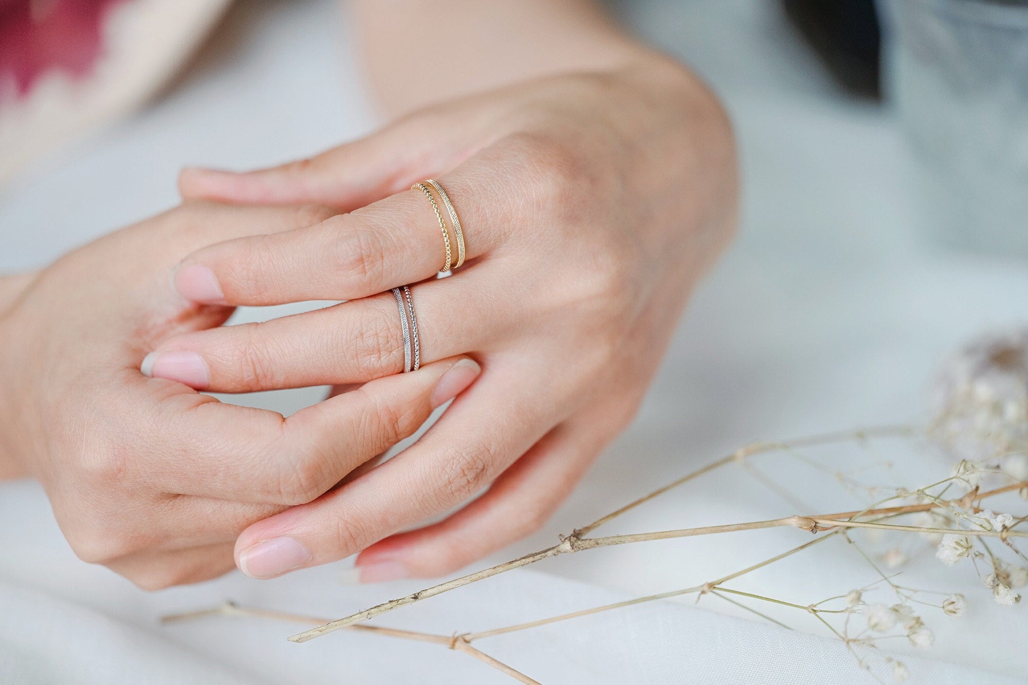 4pcs Double Band Gold/ Silver Ring, Adjustable Ring, Minimalist Ring, Stacking Ring, Wire Open Ring (#JZ-022-D)