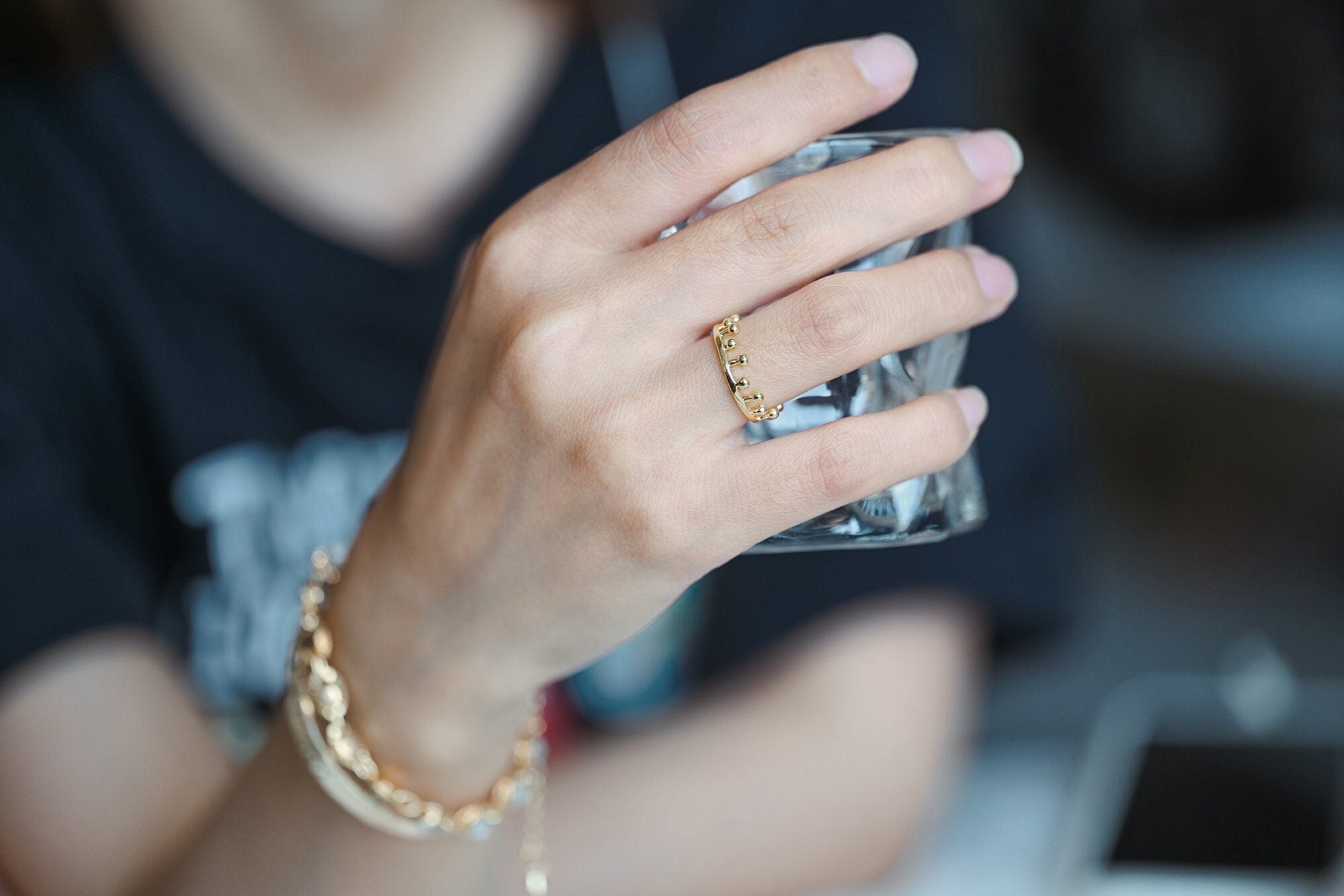 4pcs Gold Crown Ring, Adjustable Rings, King Ring, Everyday Ring, Queen Ring, Modern Style Ring, Fashion Rings (#GB-2808)