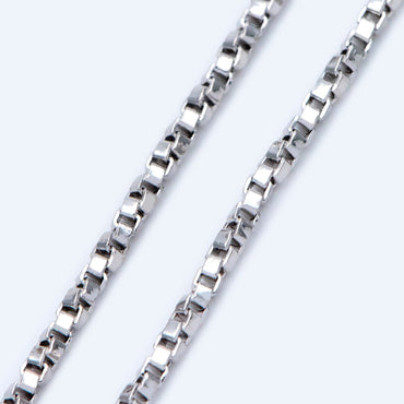 Gold/ Silver Tone Twisted Box Chains 1.8mm, Gold/ Rhodium plated Brass Box Chain Wholesale (#LK-234)/ 1 Meter=3.3 ft