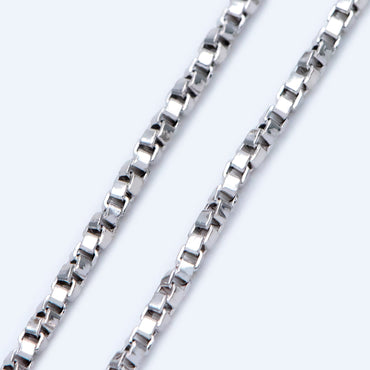 Gold/ Silver Tone Twisted Box Chains 1.8mm, Gold/ Rhodium plated Brass Box Chain Wholesale (#LK-234)/ 1 Meter=3.3 ft