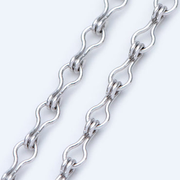 Gold/ Silver tone Link Chains 3.5mm, Real 18K Gold/ Rhodium plated Brass, Quality Specialty Chain Wholesale (#LK-231)/ 1 Meter=3.3 ft