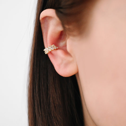 4pcs CZ Pave Bowknot Ear Cuff, Non Pierced Ear Cuff, Dainty Earcuff Earring (GB-1335-D)