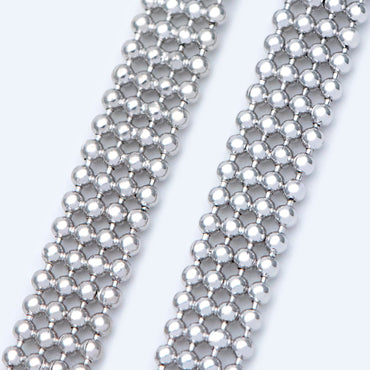 Gold/ Silver tone Multi Strand Ball Chains, Gold/ Rhodium plated Brass Beaded Chain Wholesale (#LK-233)/ 1 Meter=3.3 ft