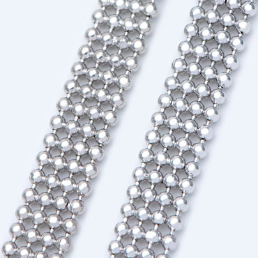 Gold/ Silver tone Multi Strand Ball Chains, Gold/ Rhodium plated Brass Beaded Chain Wholesale (#LK-233)/ 1 Meter=3.3 ft