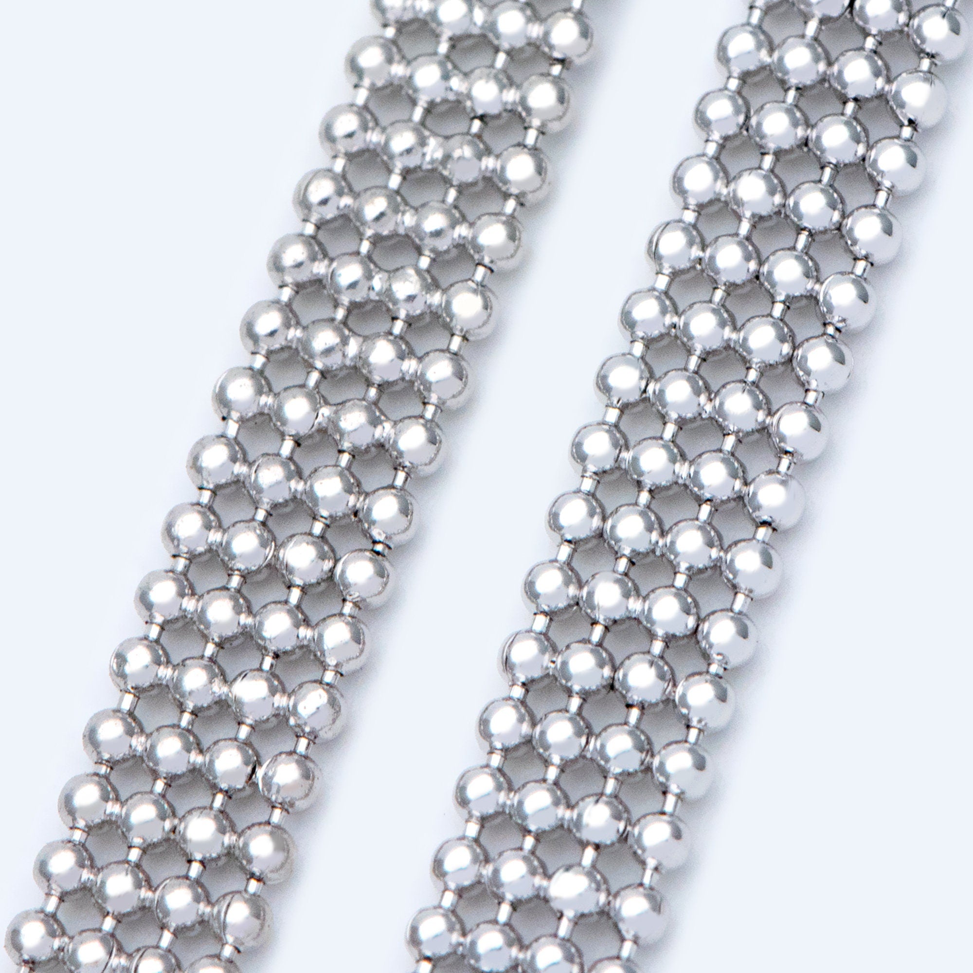 Gold/ Silver tone Multi Strand Ball Chains, Gold/ Rhodium plated Brass Beaded Chain Wholesale (#LK-233)/ 1 Meter=3.3 ft