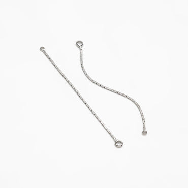 10pcs Gold/ Silver Chain Charm with 2 Loops, Gold/ Rhodium plated Brass Earring Chain Connectors, Chain Earring Findings (GB-244-#D)