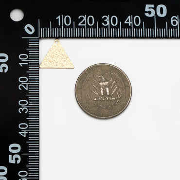 10pcs Gold plated Brass Triangle Charms 15mm, Matte Flat Triangle Disc Pendants (GB-265-B)
