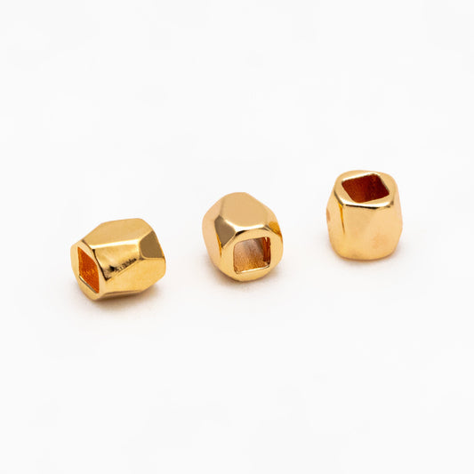 20pcs Gold/ Silver Faceted Spacer Beads 3mm, Real Gold/ Rhodium plated Brass Spacers (GB-247)
