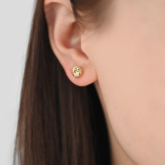 10pcs Gold Knot ear studs, Celtic knot earrings, Minimalist Stud Earrings (GB-4342)