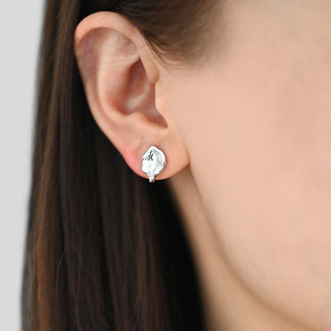 10pcs CZ Pave Gold/ Silver Irregular Earrings, 18K Gold/ Rhodium plated Brass, Dainty Stud Earrings (GB-4345)