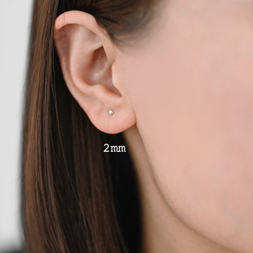 10pcs Sterling Silver Ball Ear Post, .925 Silver Earring Post, 2/ 3/ 4mm Ball Post Earring, Ball Stud Earring (CY-032)