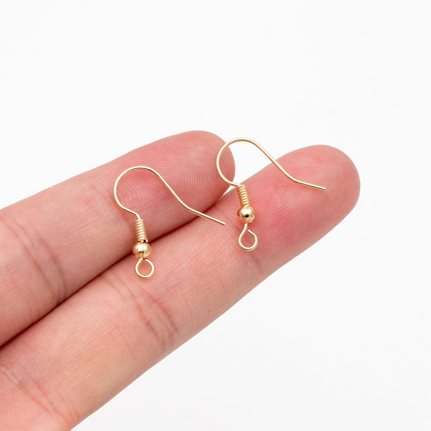 20pcs Gold/ Silver Earring Hooks, Real Gold/ Rhodium Plated Brass Earwire, Wholesale Ear Hooks (GB-025-A)