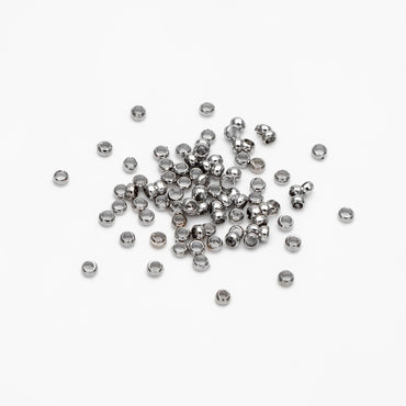 500pcs Gold/ Silver tone Round Crimp Beads 2mm, Gold/ Rhodium plated Brass, Jewelry Making Supplies Wholesale (GB-234)