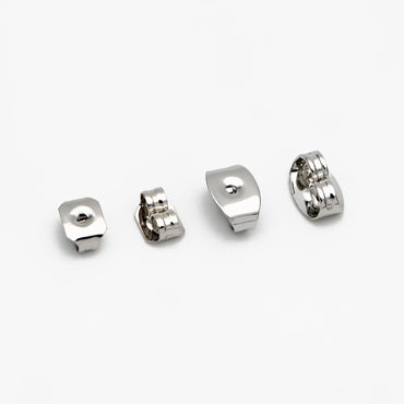 20pcs Silver Ear Nuts, Earring Back Stoppers 5mm/ 7mm, Rhodium plated Brass Jewelry Findings Wholesale (#GB-142-2)