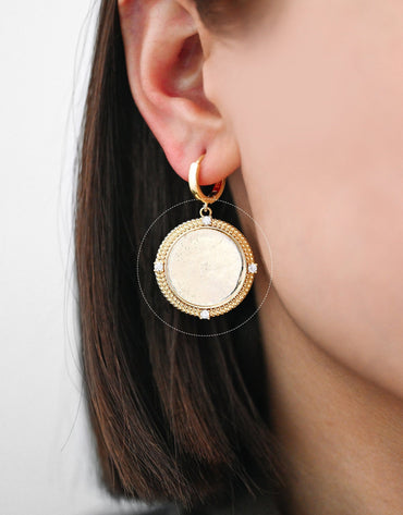 4pcs CZ Pave Gold Bezel Setting ,Blank Settings , inner 20mm, Gold plated Brass Cabochon Setting (GB-3429)