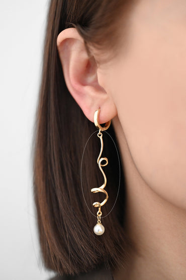 4pcs Gold Spiral Wire Connector Charms, Gold plated Brass Earring Pendants, Earwire Connector Findings 45mm (GB-3550)