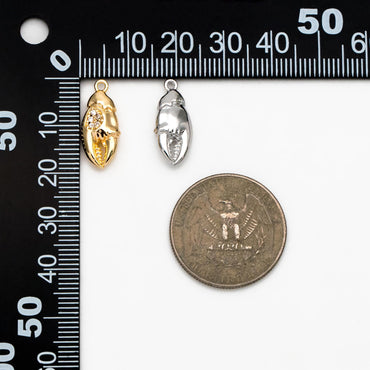 4pcs CZ Pave Gold/ Silver Tone Crab Claw Charms, 18K Gold/ Rhodium plated Brass, Dainty Beach Jewelry (GB-4601-A)