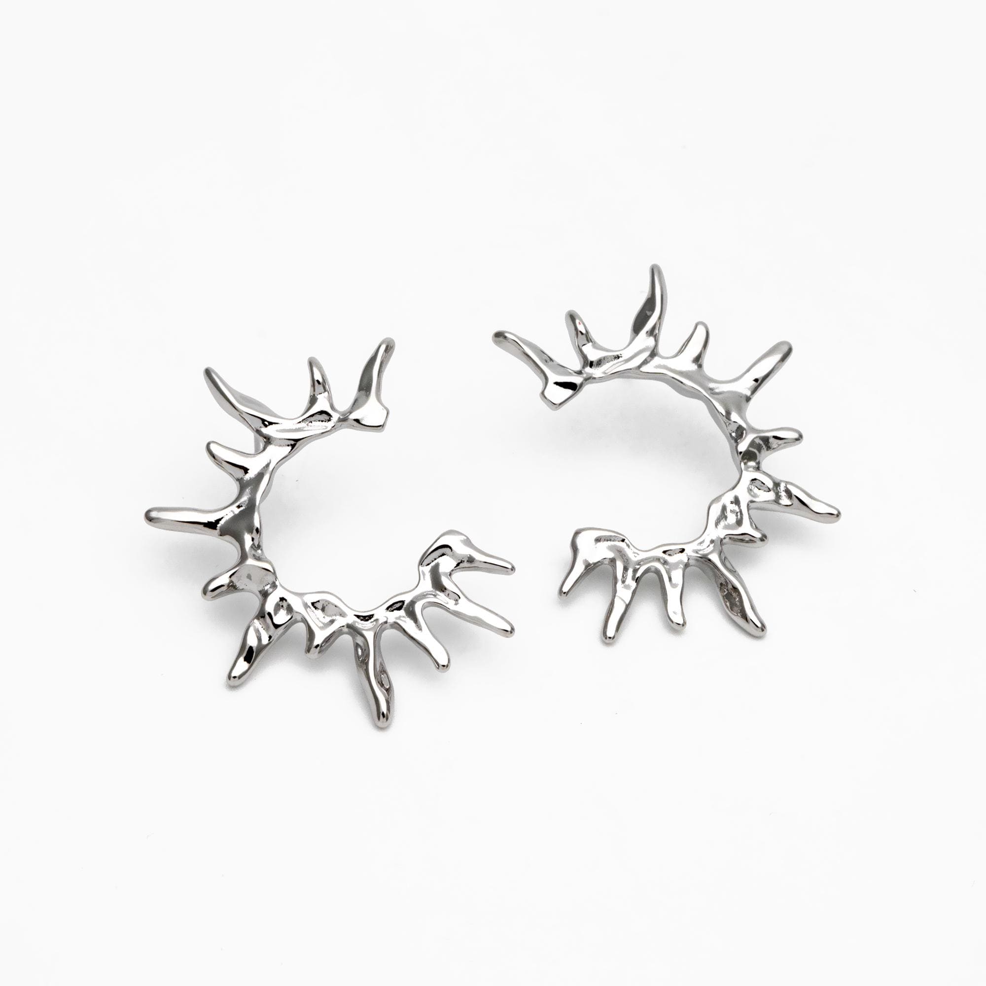 4pcs Gold/ Silver Tone Sun Earrings, 18K Real Gold/ Rhodium Plated Brass, Dainty Stud Earrings (#GB-4499)