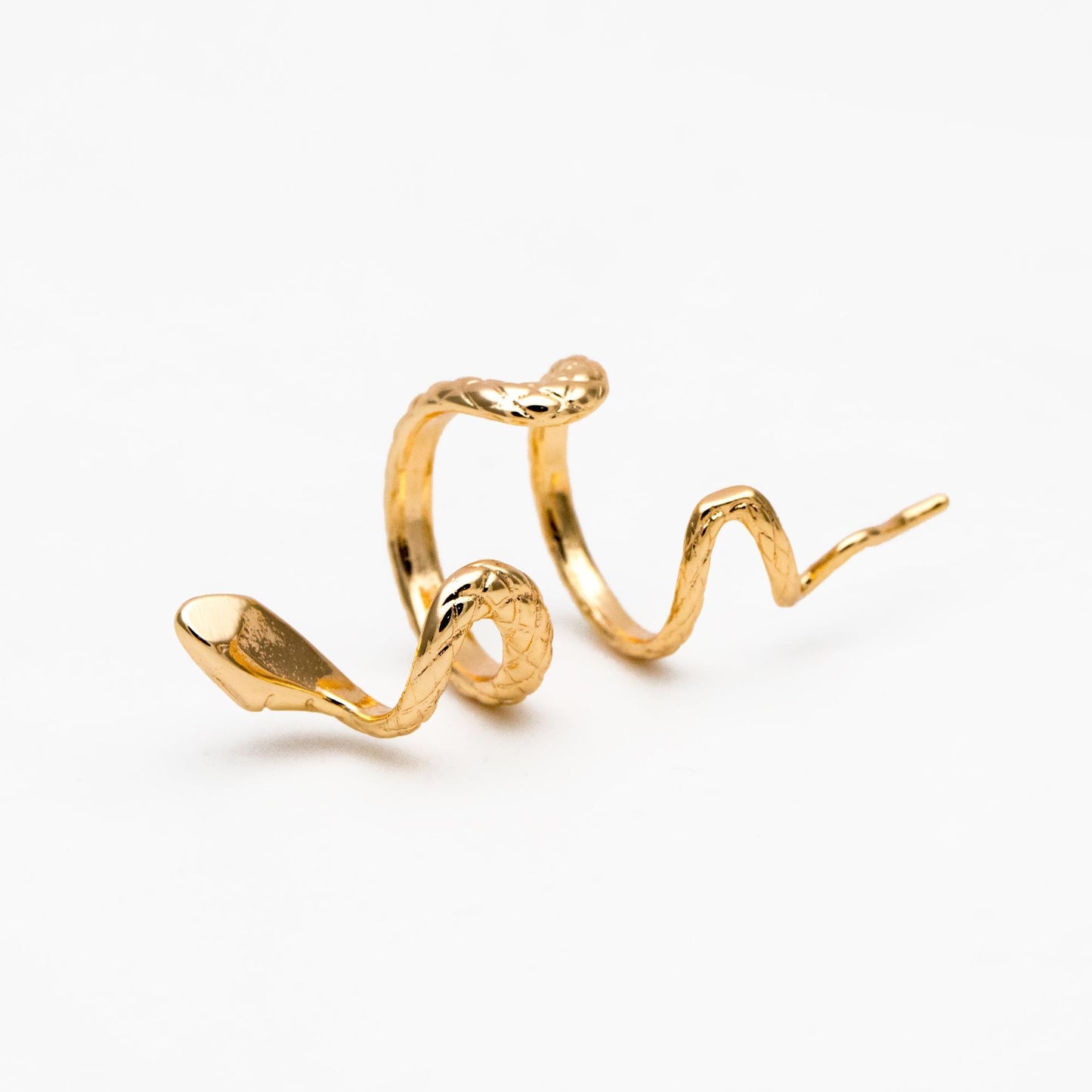 4pcs Gold Snake Ear Cuff, Non Pierced Ear Cuff, Dainty Earcuff Earring, Not mirrored in pairs (GB-4520)
