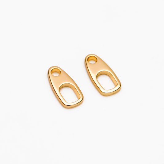 20pcs Gold/ Silver Tone Soda Tab Connectors for Necklace, Gold/ Rhodium plated Brass, Necklace Jewelry Making Supplies (GB-3764-B)