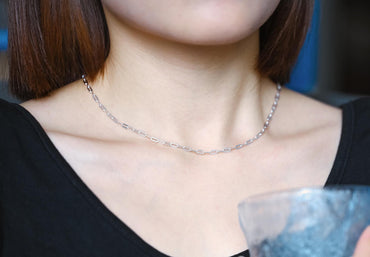 Adjustable Sterling Silver Necklace, 2.6mm Dainty Cable Chain, Minimalist Necklace, 16-18 Inch Ready to Wear (CY-046)